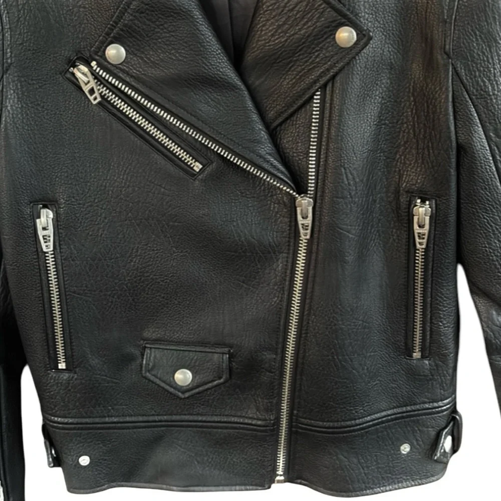 Like New Blank NYC Open Secret Faux Leather Moto Jacket Black Size Small - Picture 7 of 12